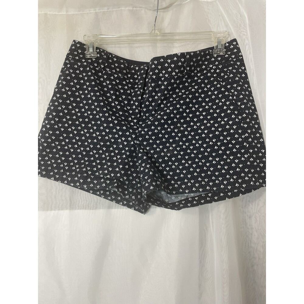 Ann Taylor City Shorts Size 14 Navy Sail Boats Nautical Preppy Casual Vacation